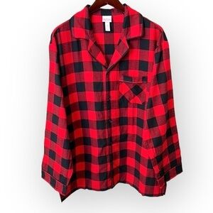 NEW Wondershop SOFT men’s black and red buffalo check plaid flannel shirt, L